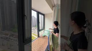 Invisible clothesline – a smart, space-saving solution for drying clothes #shorts #youtube #viral