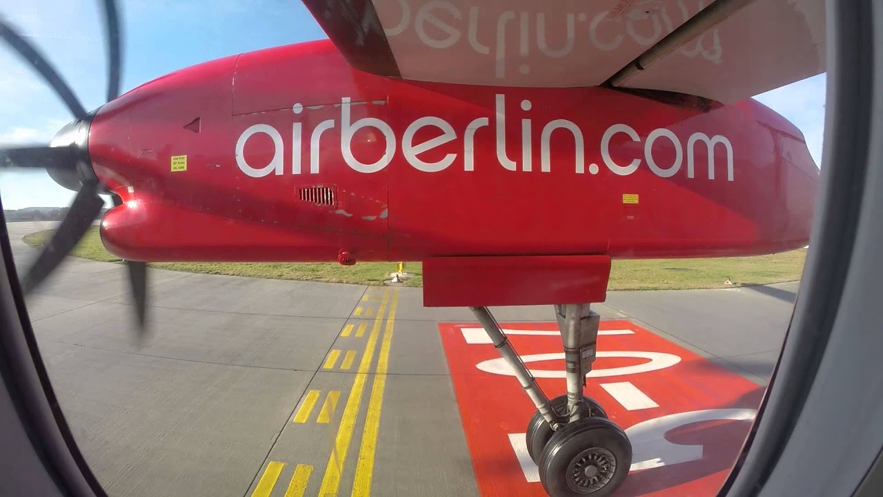 Air Berlin (Etihad Airways) DASH 8Q-400 taking off Stuttgart for Berlin