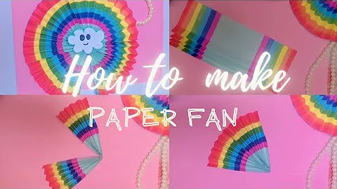 How To Make Rainbow🌈Paper Fan|diy paper fan|easy paper fan|paper fan craft@TheArtfulFairies1547