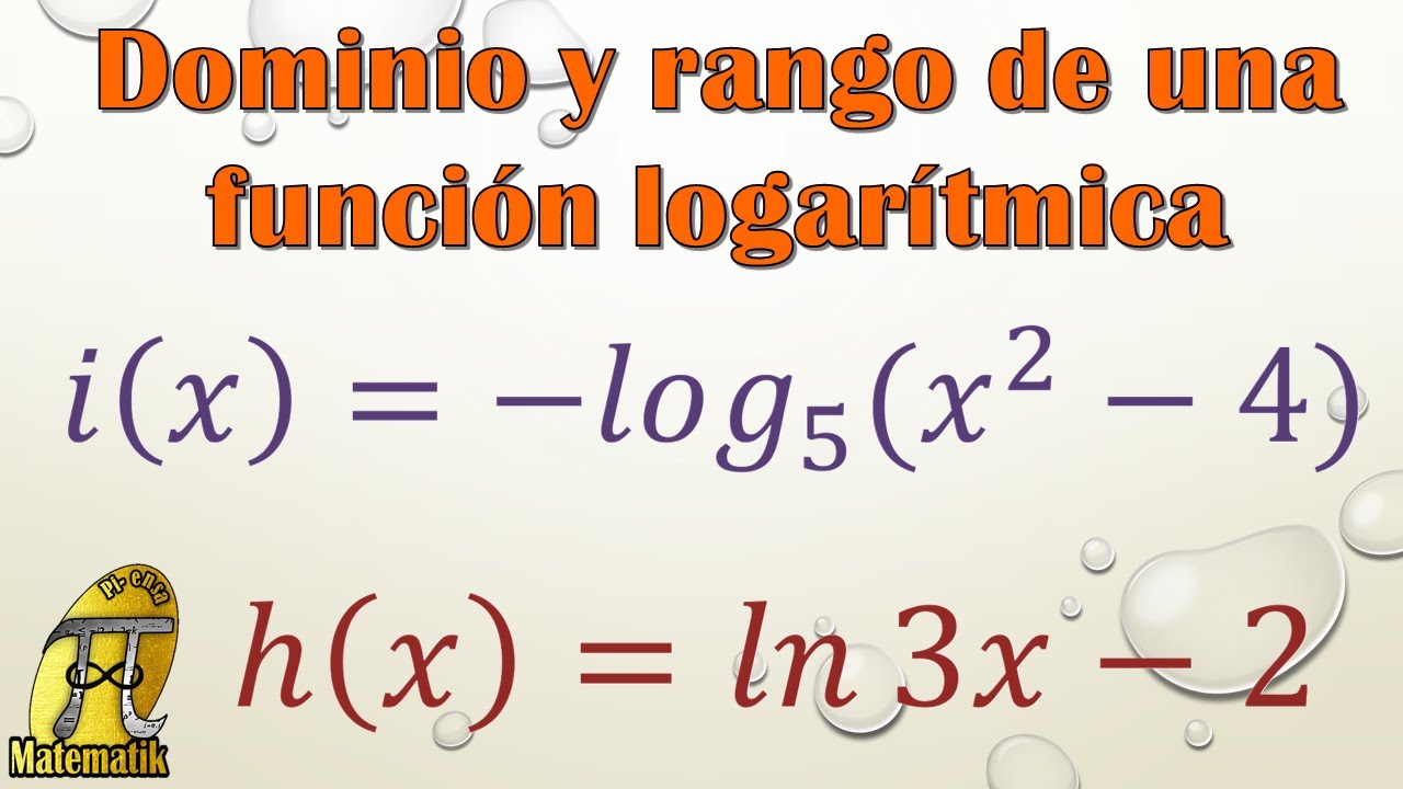 Dominio y rango de una función logarítmica