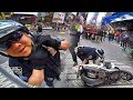 NYPD OFFICER CRASHES HIS MOTORCYCLE!!