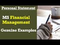 Motivation Letter MS Financial Management | Example of Motivation Letters | Personal Statement