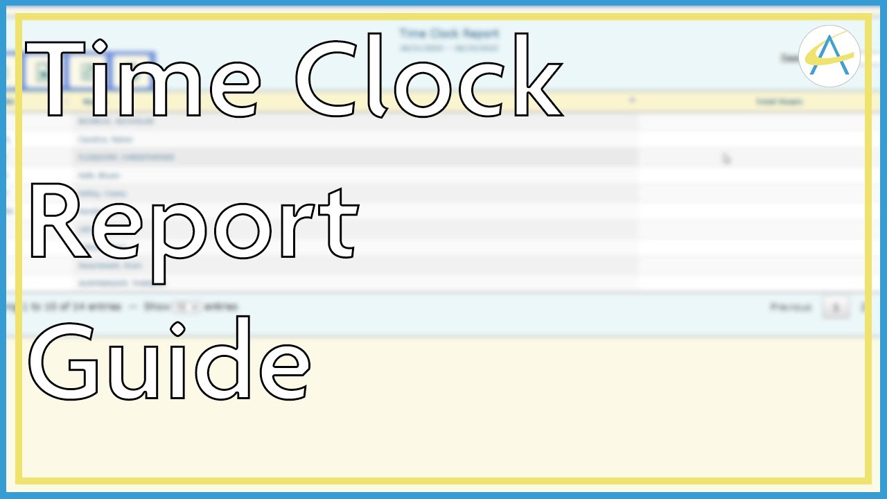 Time Clock Report Guide - YouTube