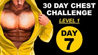 Fitness 30 DAY CHEST challenge Day 7 - Level 1 🟡 best chest workout for mass #p4p