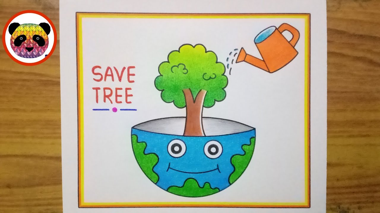 Hand Drawing A Picture Of Trees On Cracked Earth Growing Tree Save The  World Environmental Problems Cut Tree Stock Photo, Picture and Royalty Free  Image. Image 25860098.