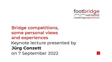 Jürg Conzett: "Bridge competitions, some personal views and experiences" (Footbridge 2022)