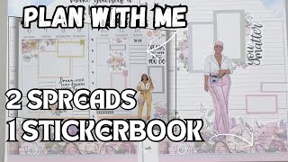 Pastel Florals Plan With Me | Creating 2 Spreads Using 1 Sticker Book