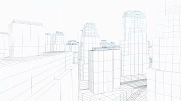 Drone Footage Of Sketch City -  Motion Graphics Background Video