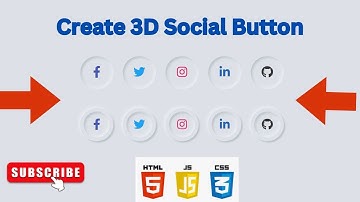 How to Create 3D Social button using HTML , CSS and javascript