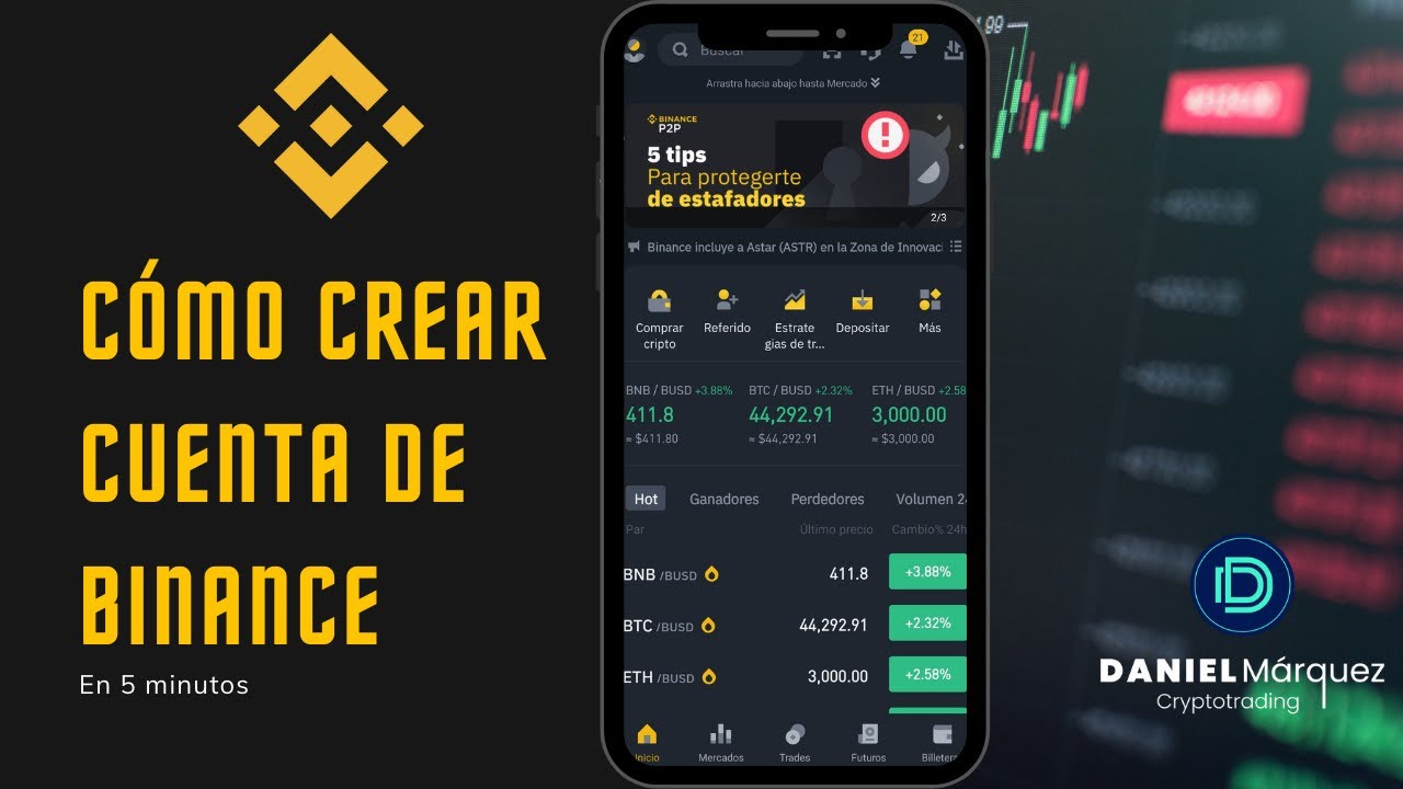 Cómo crear y verificar tu cuenta de Binance desde tu movil - YouTube