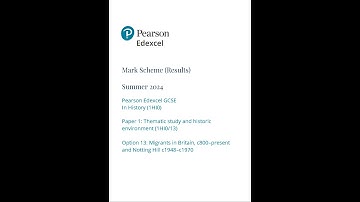2024 Pearson EDEXCEL GCSE History Mark Scheme Paper 1 1hi0 13
