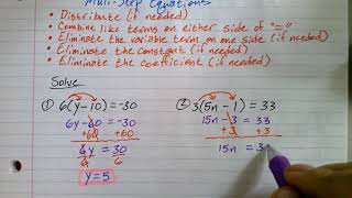 Notes - Solving Multi-Step Equations