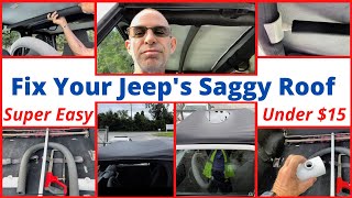 Jeep Wrangler Soft Top Support - How To Fix a Saggy Roof. Under $15 Hack