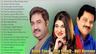 Udit Narayan Alka Yagnik Kumar Sanu's | 90's Evergreen Bollywood Songs - Golden Melodies