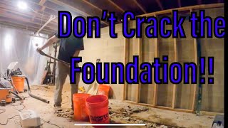 How to Cut Concrete Trench and Dig For Rough in Plumbing/ Basement Bathroom Addition Pt.
