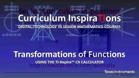 Transformations of Functions with TI Nspire