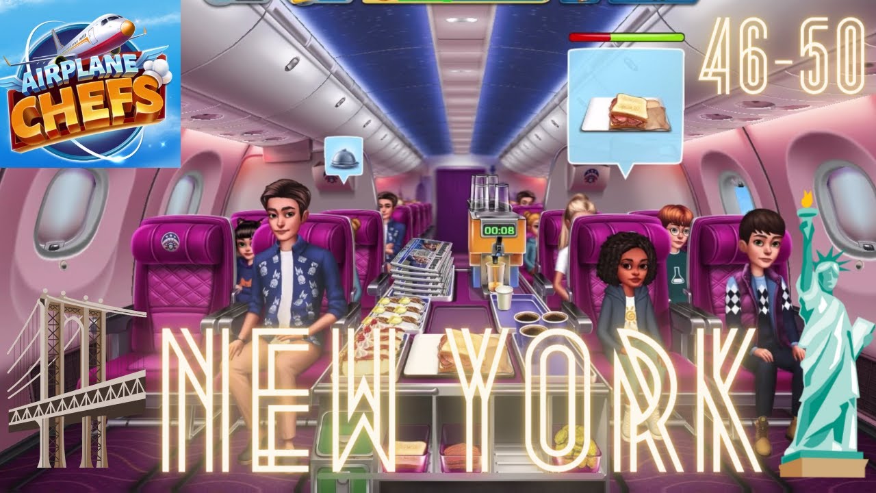AIRPLANE CHEFS (COOKING GAME) | NEW YORK - LEVELS 46-50