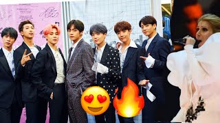 BTS reacts to Céline Dion My Heart Will Go On Billboard Music Awards Performance 2017! FANMADE
