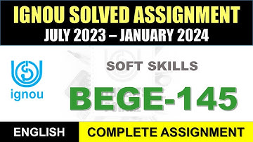 BEGE 145 Solved Assignment 2023 24 In English Medium || BEGE 145 SOLVED ASSIGNMENT 2024