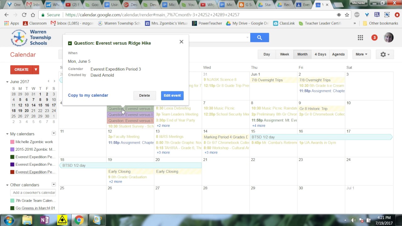 Calendar View (in Classroom) vs. Google Calendar YouTube