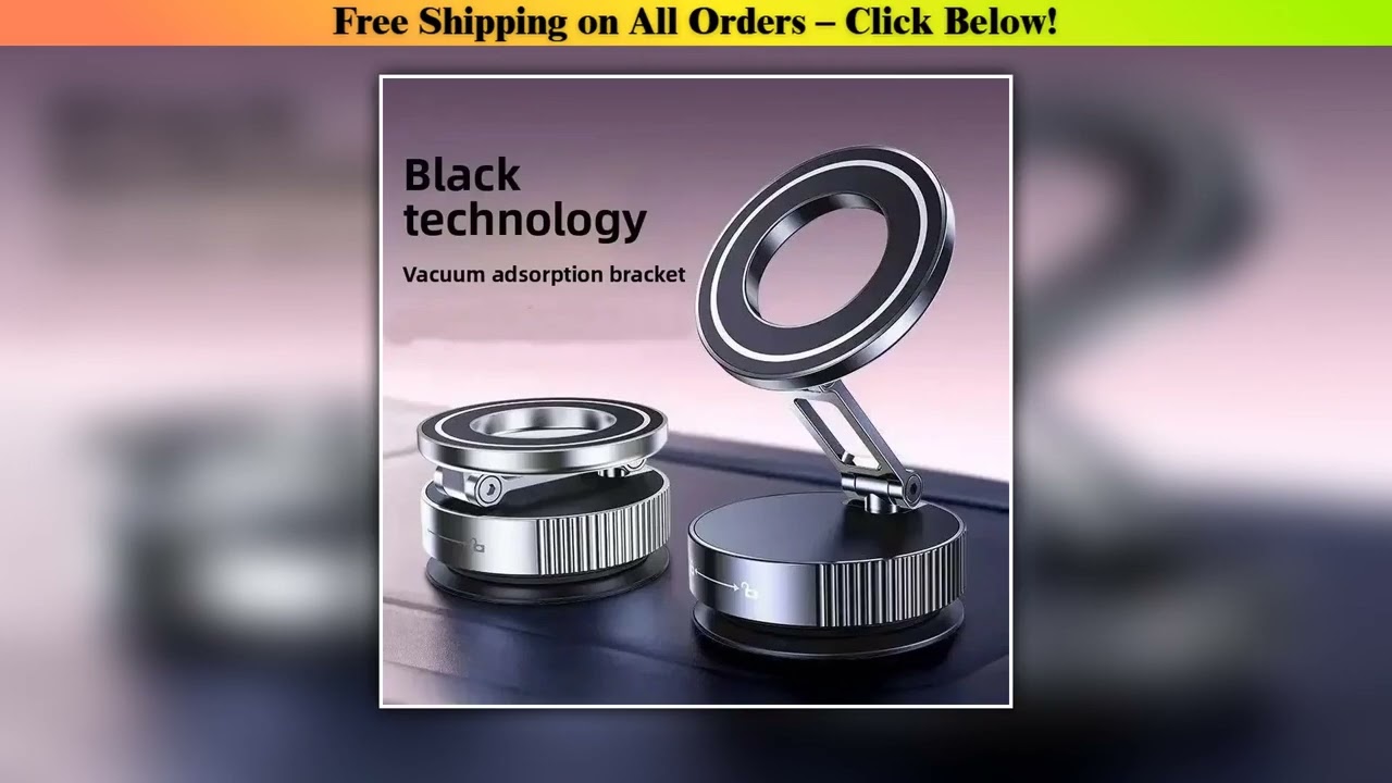 Folding Strong Magnet Magnetic Phone* Holder 360 Rotation Desk Car Vacuum Suction Windshield