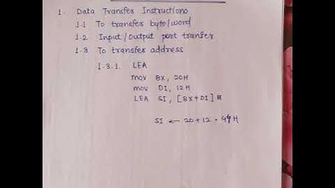 20.8 LEA effective address transfer instruction in 8086