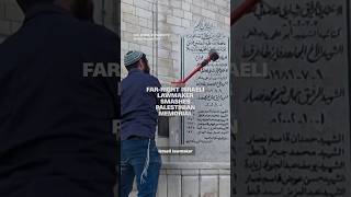 Details Far-right Israeli lawmaker smashes Palestinian memorial News