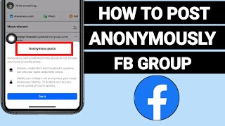 How to Post Anonymously On Facebook Group 2024 ( IPhone 15 Pro)