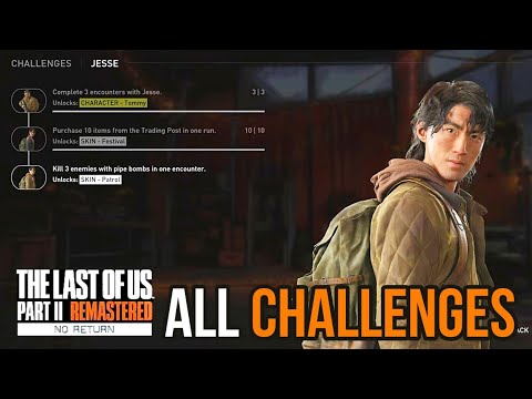 THE LAST OF US PART 2 REMASTERED - ALL Jesse Challenges Guide (No Return DLC)