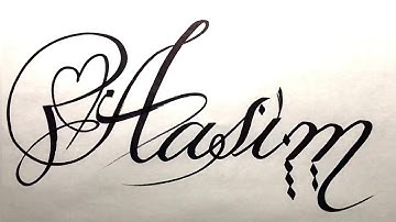 Aasim Name Signature Calligraphy Status | How to Draw, Cursive Calligraphy with Cut Marker