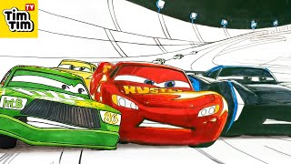 Compilation Lightning McQueen vs Chick Hicks, Jackson Storm and Cruz, CARS 3 Drawing Coloring Pages