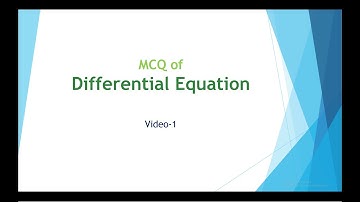 MCQ of Differential Equation Video 1
