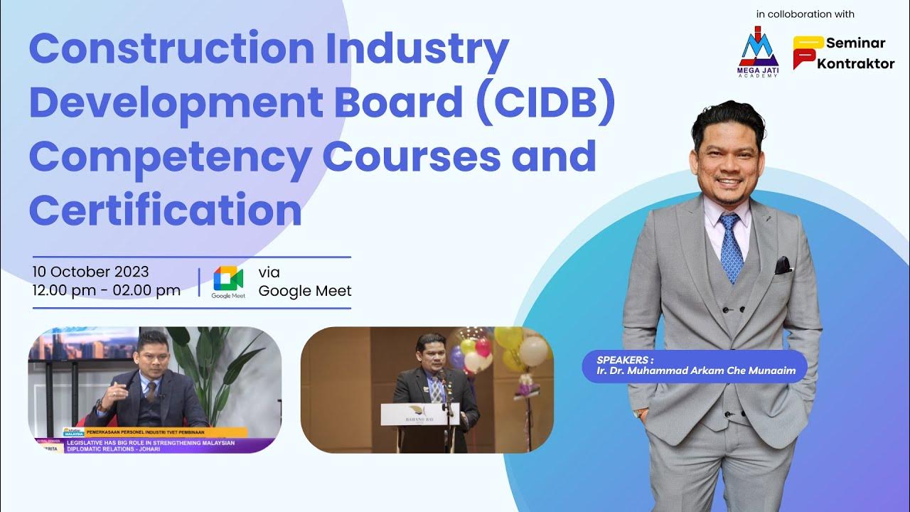 Webinar Construction Industry Development Board CIDB Competency Courses