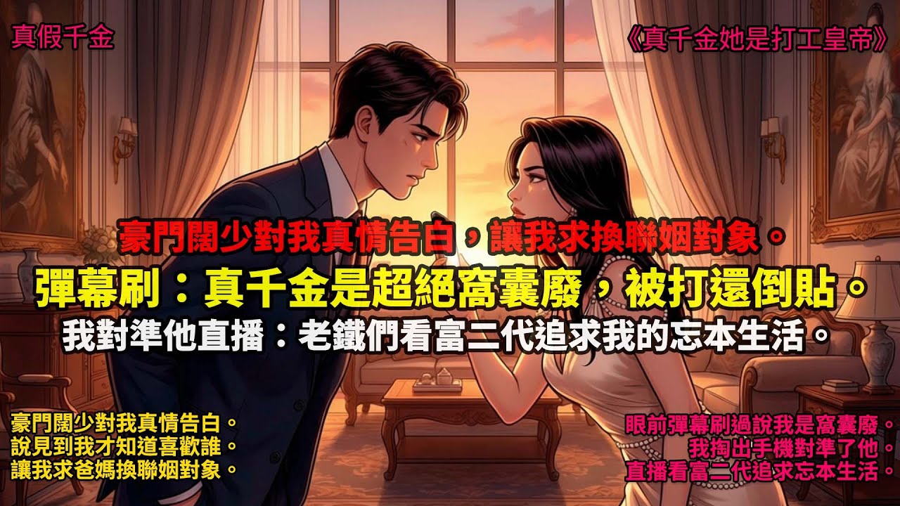 以真千金的身份回家后，豪門闊少對我真情告白。見到你之后，我才知道自己喜歡的到底是誰。如果你也喜歡我，就去求你爸媽，把我的聯姻對象換成你，好不好？與此同時 