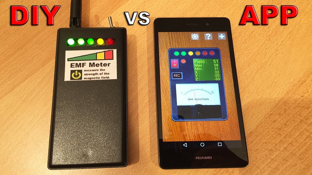 EMF Meter vs Android App EMF Meter Testing my DIY Meter vs an Android App Meter