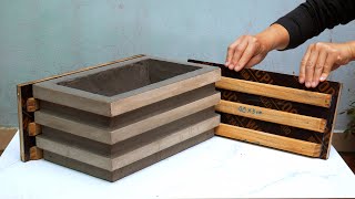 How to create beautiful cement flower pots from wood / DIY - Cement Ideas Tips