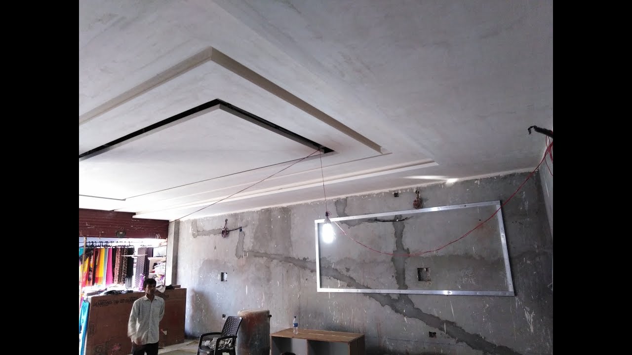 Pop False Ceiling Interior Design For Jewellery Showroom Youtube