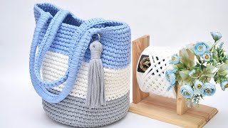 A bag suitable for any season Video Tutorial on crocheting Shopper bag