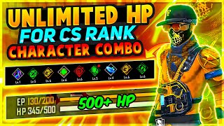 Unlimited Hp Character Combo For Cs Rank | Character Combination For Clash Squad | Free Fire