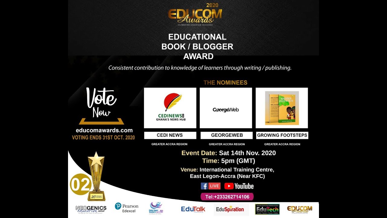 EDUCOM AWARDS 2020 – EDUCATIONAL BOOK/BLOGGER AWARD