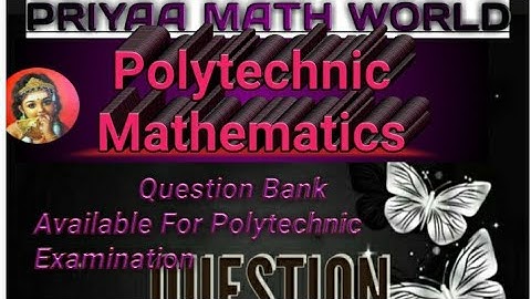 Mathematics polytechnic question |priyaa math world channel