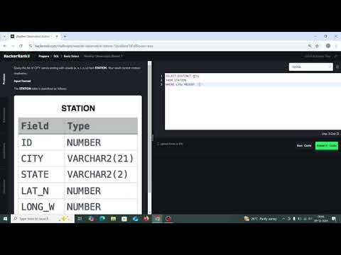 Weather Observation Station 7 HackerRank SQL mkv