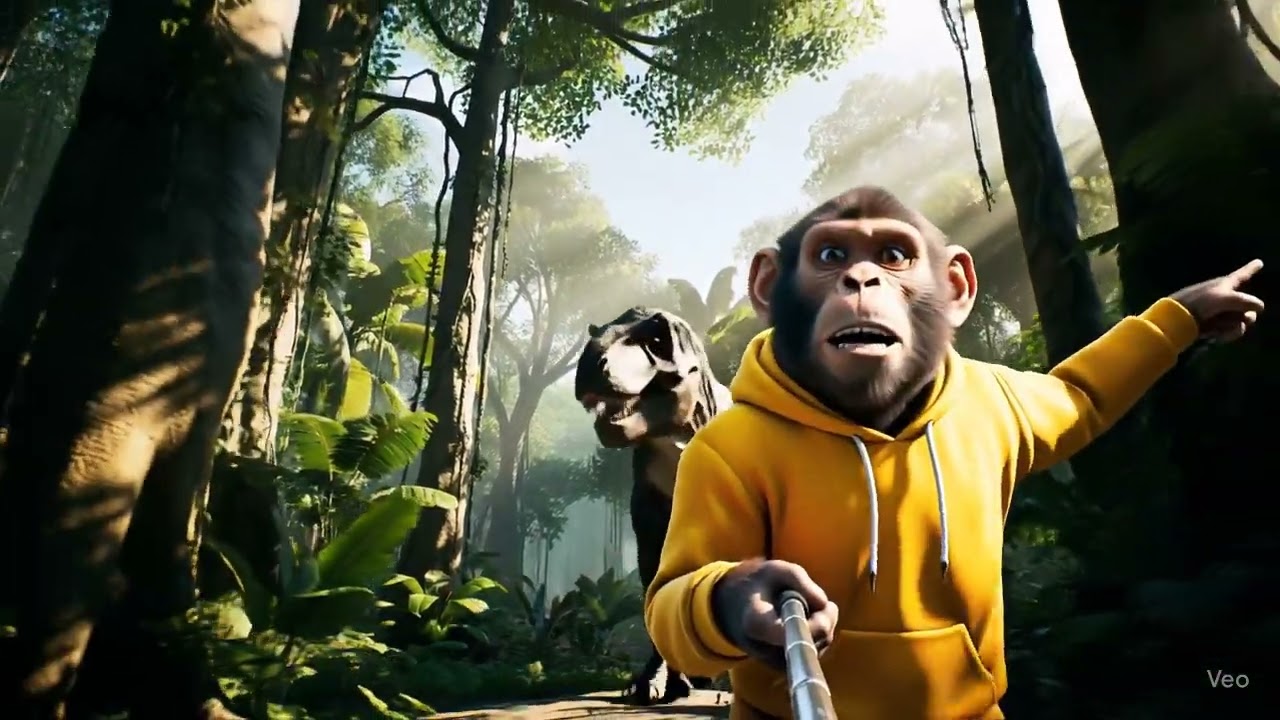 Veo 3 realistic dinosaur video 