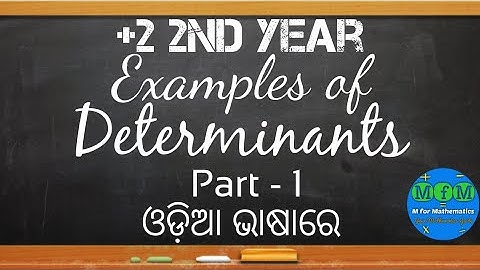 Lecture 6 - Examples | Determinants | EoM - II | CHSE, Odisha | MfM Mathematics