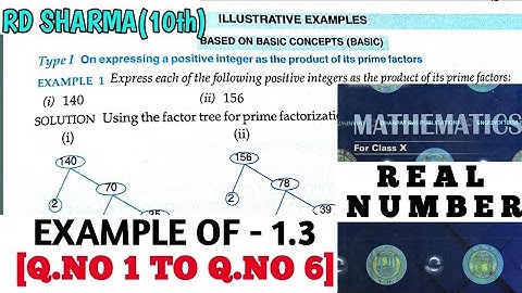 RD SHARMA CLASS 10 EXAMPLE OF EX- 1.3[Q.NO 1 TO 6] CHAPTER 1 REAL NUMBER SOLUTION/MATH FEAR/CBSE