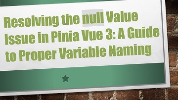 Resolving the null Value Issue in Pinia Vue 3: A Guide to Proper Variable Naming