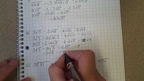 5 4 adding and subtracting radicals