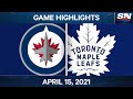 NHL Game Highlights | Jets vs. Maple Leafs - Apr. 15, 2021