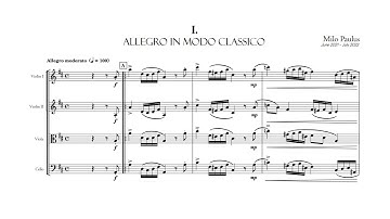 Milo Paulus - String Quartet No. 1, "Cartoline