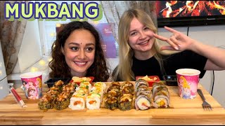 MUKBANG РОЛЛЫ 🍣 БОЛТАЕМ С ПОДРУЖКОЙ ❤️ КРАСНЫЕ ФЛАГИ В ОТНОШЕНИЯХ 🚩